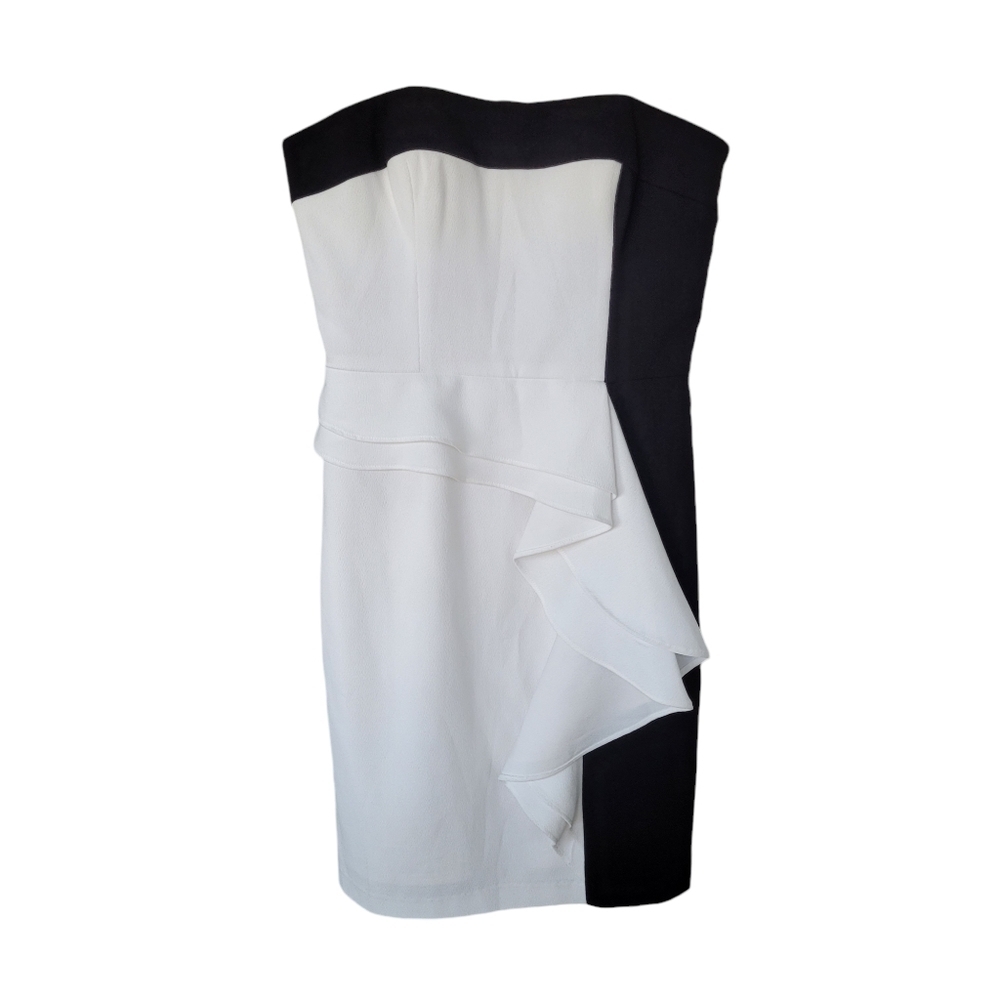 NWT Aidan Mattox Strapless Black & White Mini Dress Party Cocktail - Picture 2 of 10